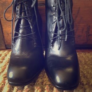 Elizabeth & James black lace-up booties